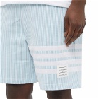 Thom Browne Men's Engineered Stripe Sweat Short in Light Blue