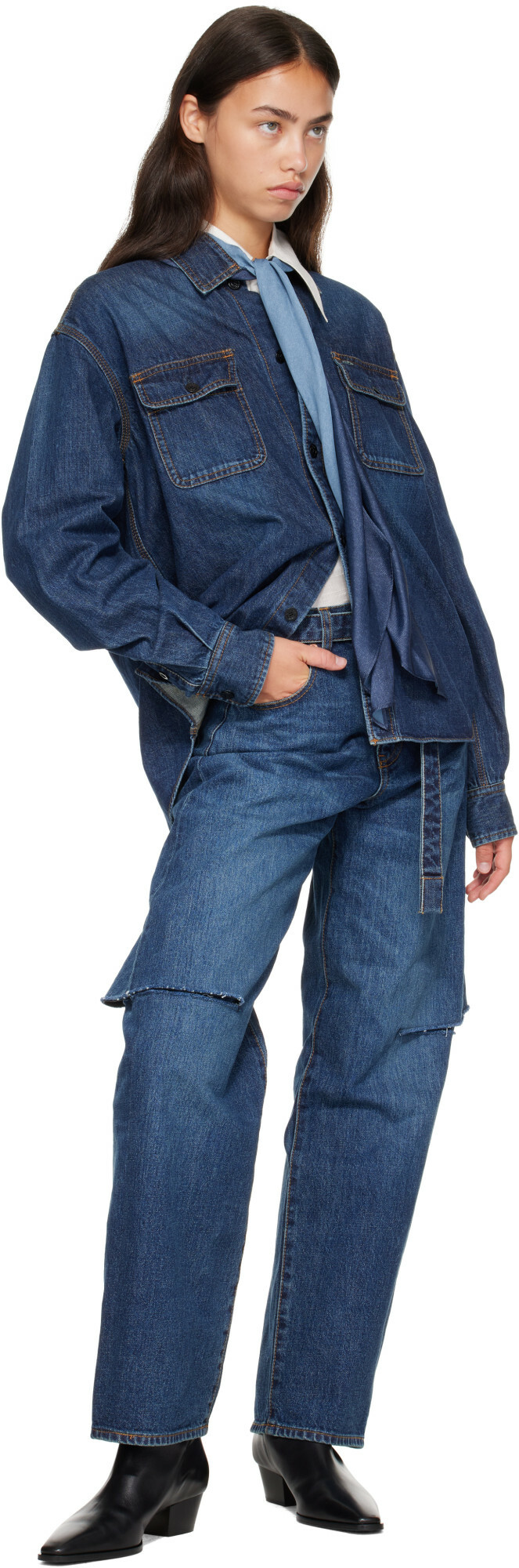 sacai Blue Belted Jeans