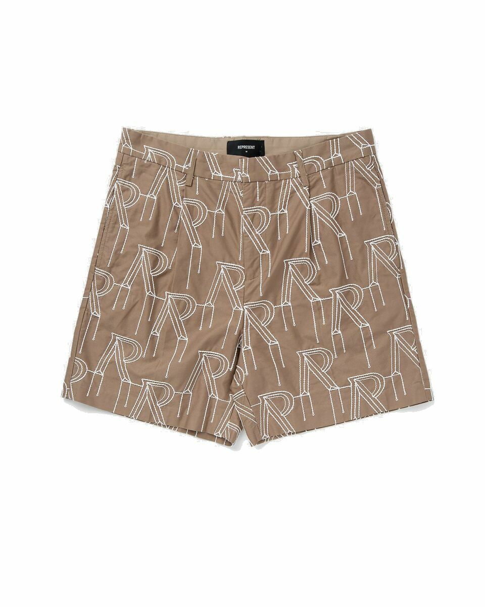 Photo: Represent Embrodiered Initial Tailored Short Beige - Mens - Casual Shorts