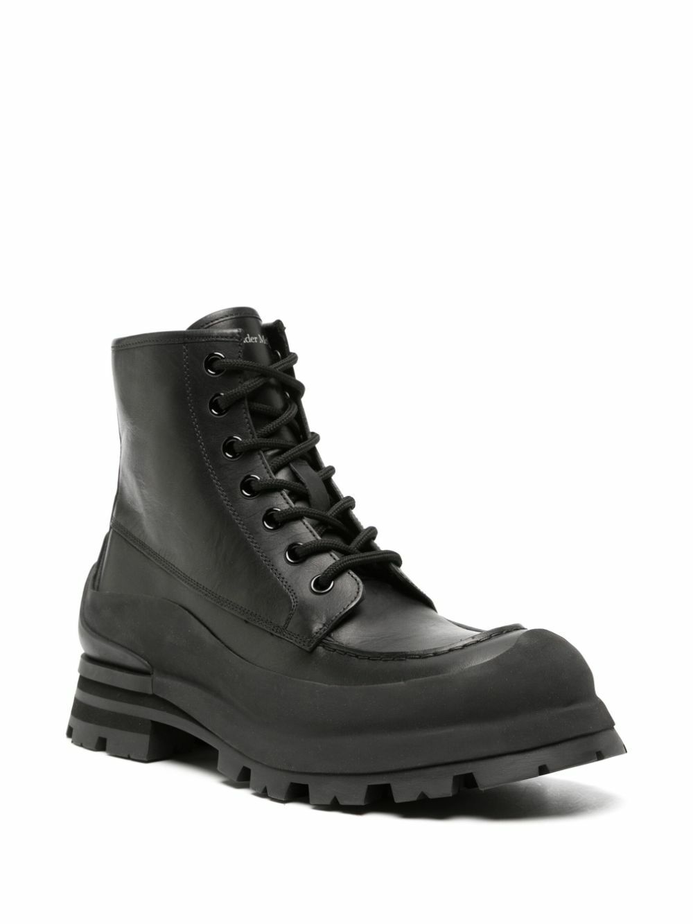 Alexander McQueen Black Lace-Up Combat Boots Alexander McQueen