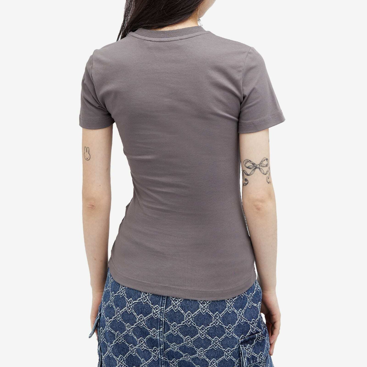 Daily Paper Women's Unit Emb T-Shirt in Rabbit Grey