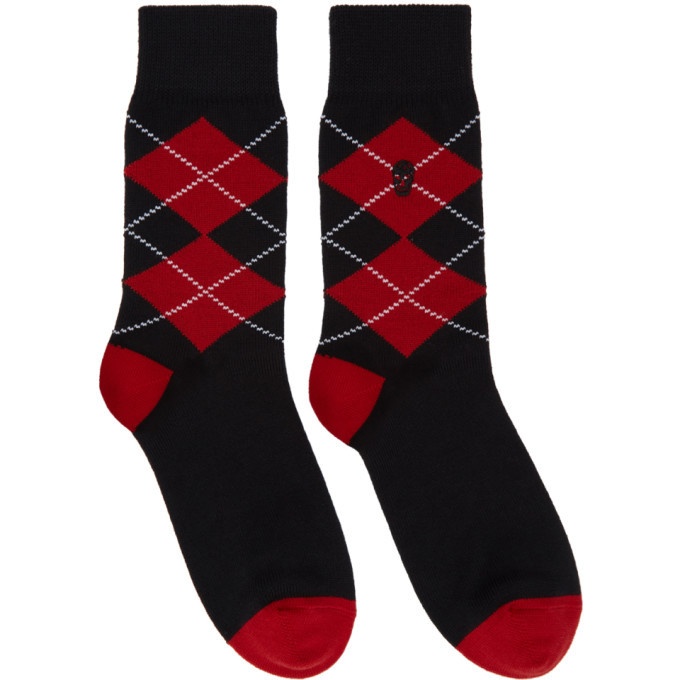 Photo: Alexander McQueen Black and Red Argyle Socks