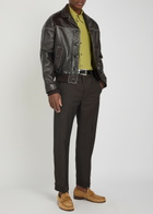Versace Wool and Mohair-blend Trousers Brown