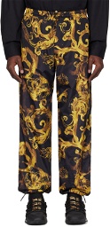 Versace Jeans Couture Black & Gold Watercolor Couture Trousers