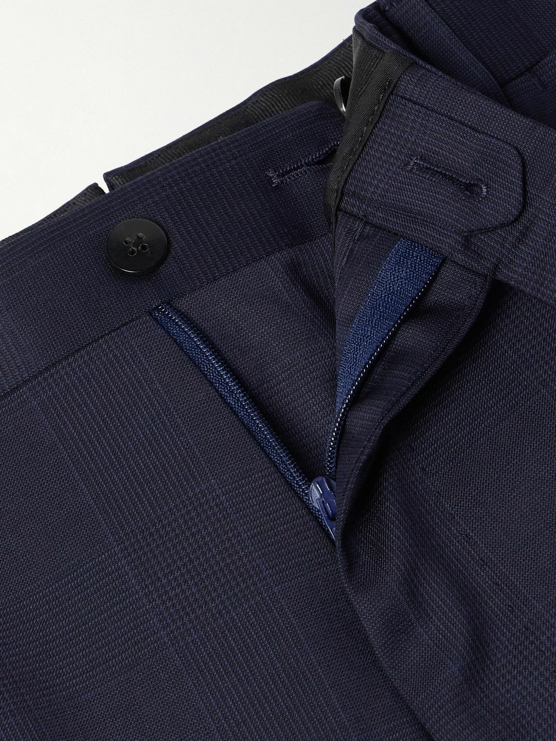 Caruso - Slim-Fit Prince of Wales Checked Wool Suit Trousers - Blue