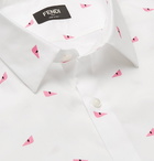 Fendi - Slim-Fit Printed Cotton-Poplin Shirt - White