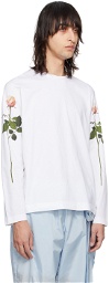 Simone Rocha White Rose Long Sleeve T-Shirt