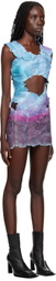 Masha Popova SSENSE Exclusive Purple & Blue Feather Minidress