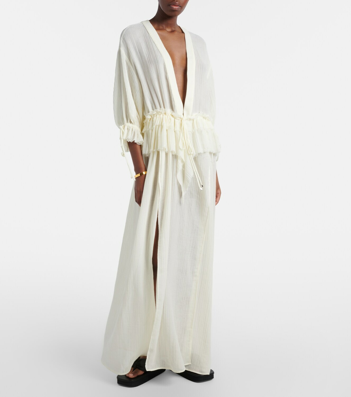 The Attico Ruffled cotton maxi dress