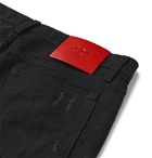 424 - Skinny-Fit Distressed Denim Jeans - Black