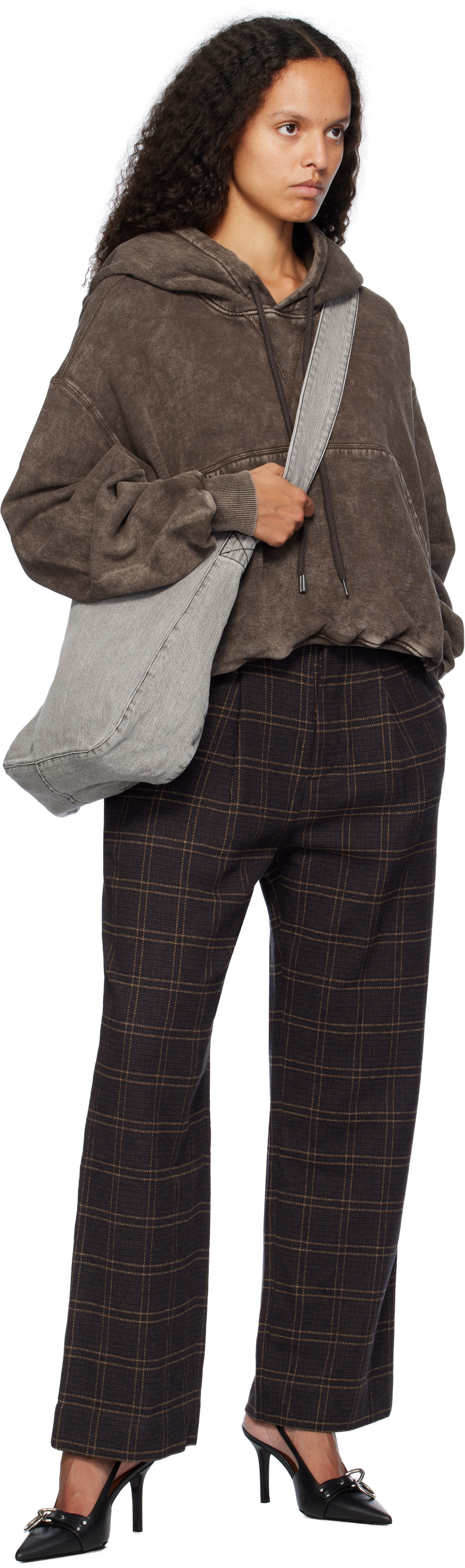 R13 Brown Balloon Popover Hoodie