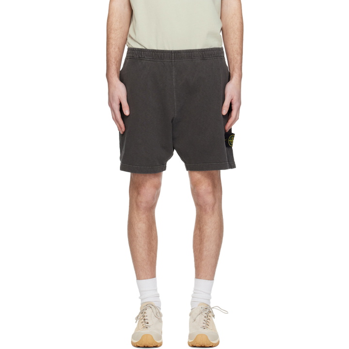 Photo: Stone Island Gray 6200014 Malfilé Fleece Old Effect Shorts