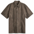 Han Kjobenhavn Men's Washed Loose Logo Short Sleeve Shirt in Dirty Tint