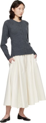 Cordera Gray Merino Wool Open-Back Cardigan