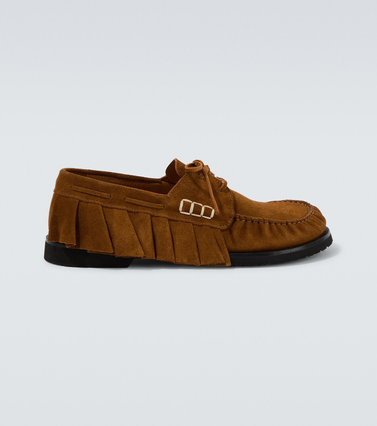 JW Anderson Ruffled suede boat shoes