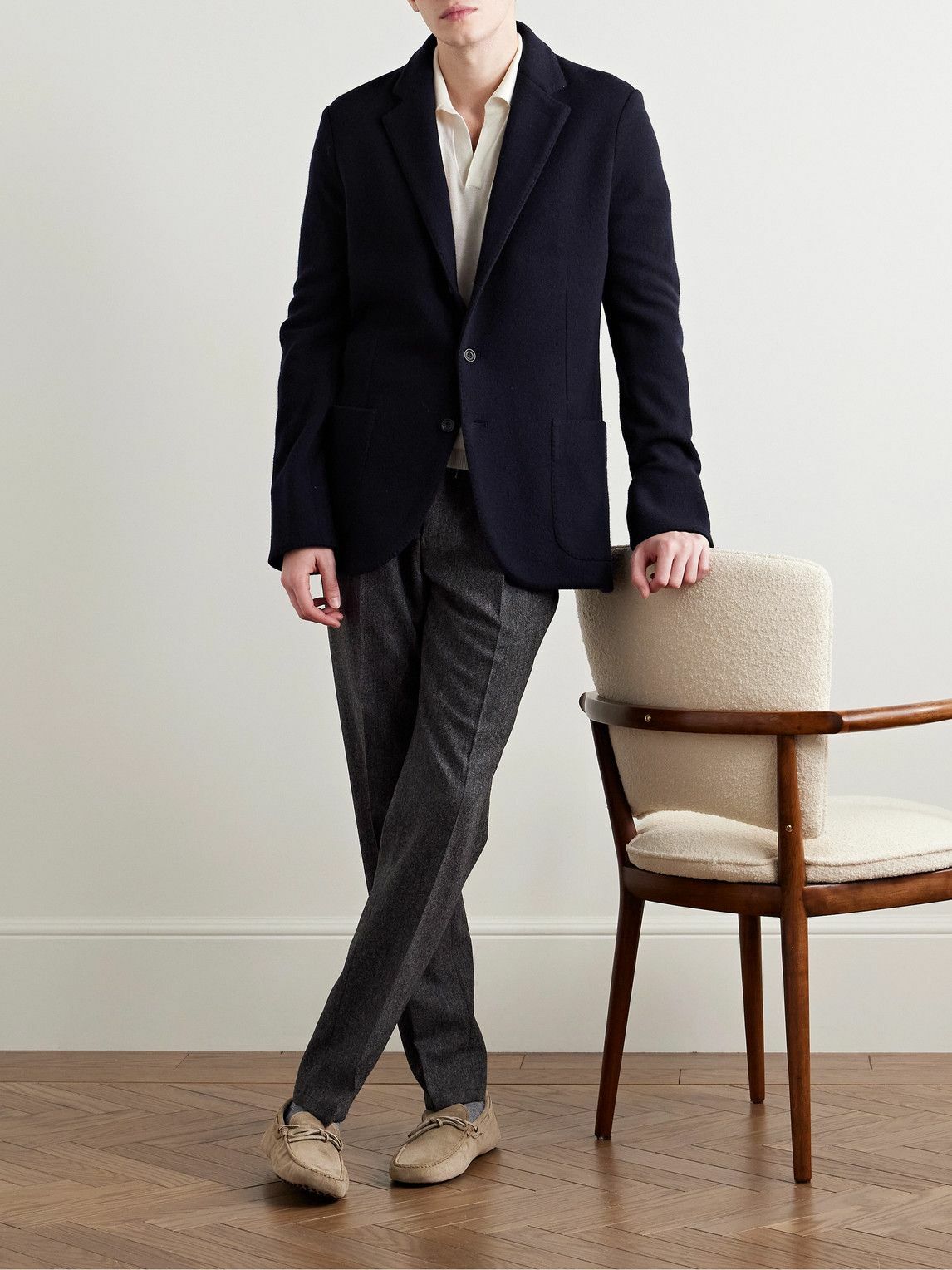 Anderson & Sheppard - Unstructured Wool and Cashmere-Blend Blazer - Blue