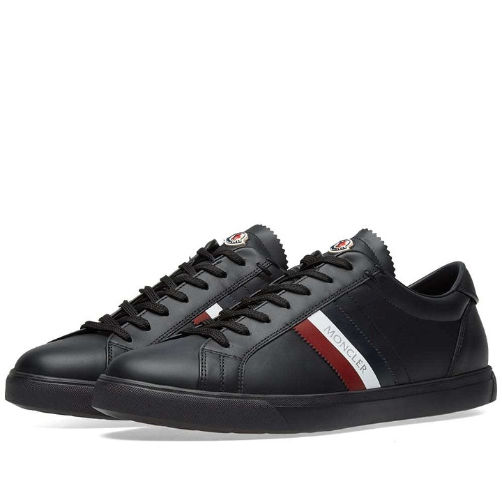 Photo: Moncler La Monaco Tri-Colour Stripe Leather Sneaker