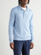 UMIT BENAN - Sunset Slim-Fit Cashmere and Silk-Blend Polo Shirt - Blue