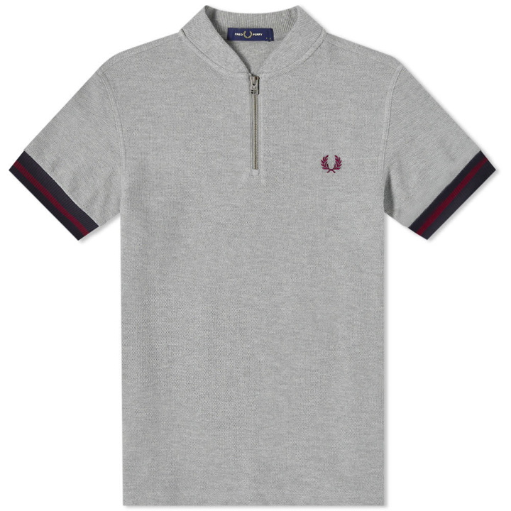 Photo: Fred Perry Authentic Tipped Cuff Zip Neck Polo