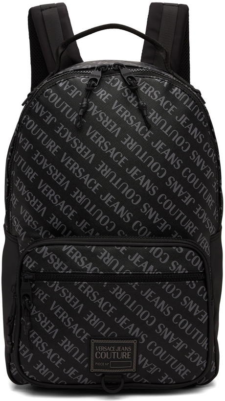 Photo: Versace Jeans Couture Black Saffiano Allover Backpack