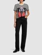 MAX MARA Rosso Printed Striped Jersey T-shirt