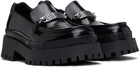 Marc Jacobs Black 'The Leather Barcode Monogram' Loafers