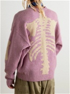 KAPITAL - 5G Intarsia Wool Sweater - Pink