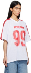 Ksubi White & Red Stinger Moto Boyfriend T-shirt