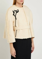 Erdem Cocoon Cropped Woven Jacket Ivory