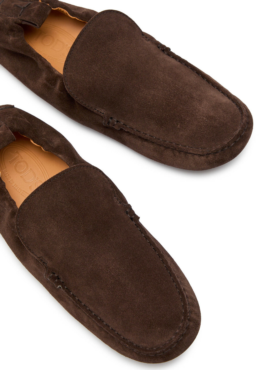 Tods Gomma Suede Loafers Brown