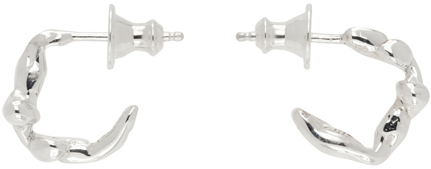 FARIS Silver Small Lava Hoop Earrings Faris