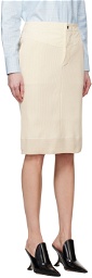 Bottega Veneta Off-White Ribbed Midi Skirt