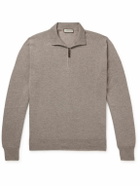 Canali - Slim-Fit Wool Half-Zip Sweater - Neutrals