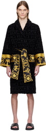 Versace Underwear Black 'I Heart Baroque' Bathrobe