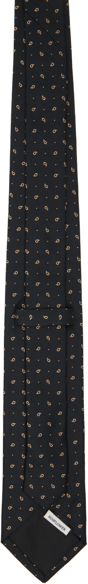 Sunflower Black Silk Tie