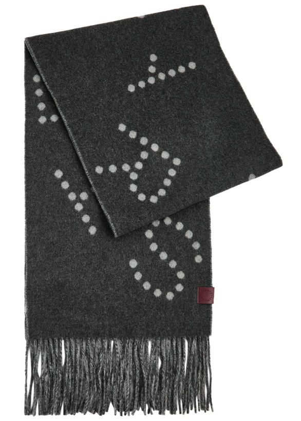 Photo: Stella Mccartney Logo-intarsia Reversible Wool Scarf - Grey - One Size