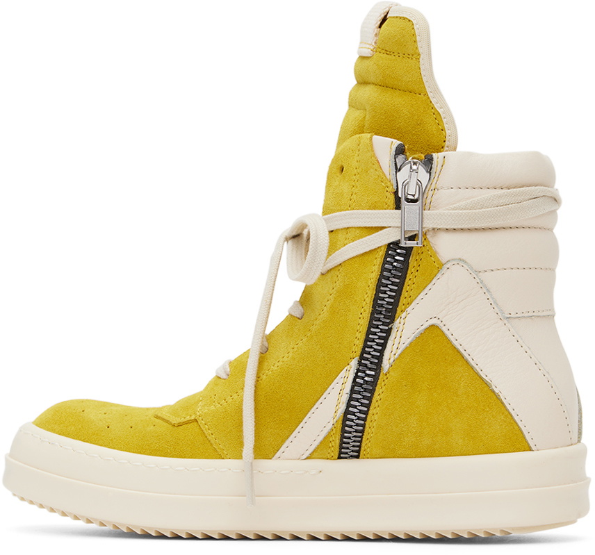靴 Rick Owens geobasket yellow Rick Owens Yellow Geobasket Sneakers Rick Owens