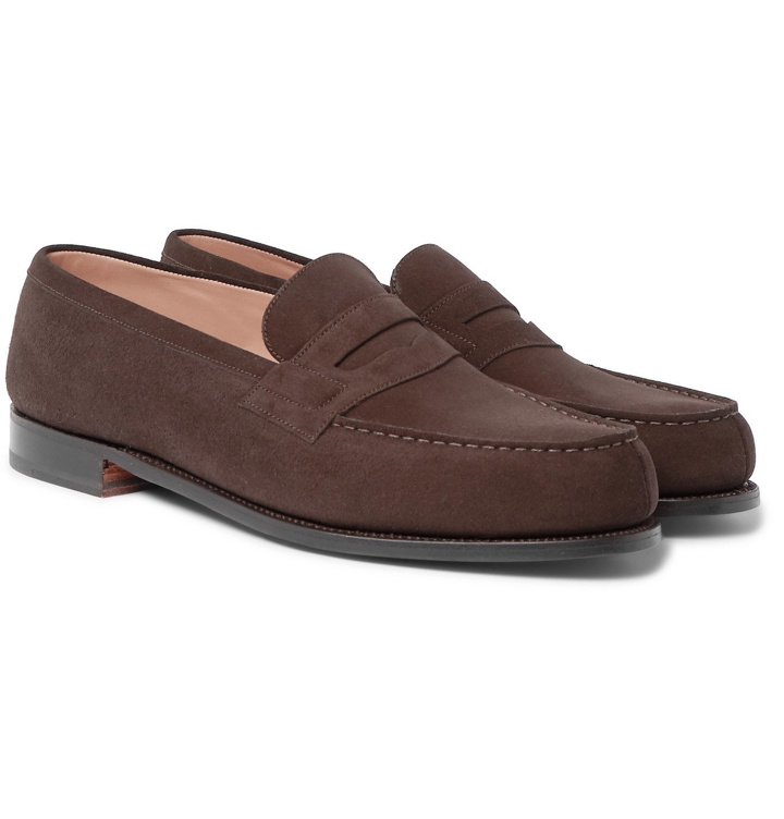 Photo: J.M. Weston - 180 Moccasin Suede Loafers - Brown