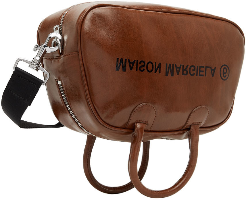 MM6 Maison Margiela Brown Upside Down Bowling Shoulder Bag MM6