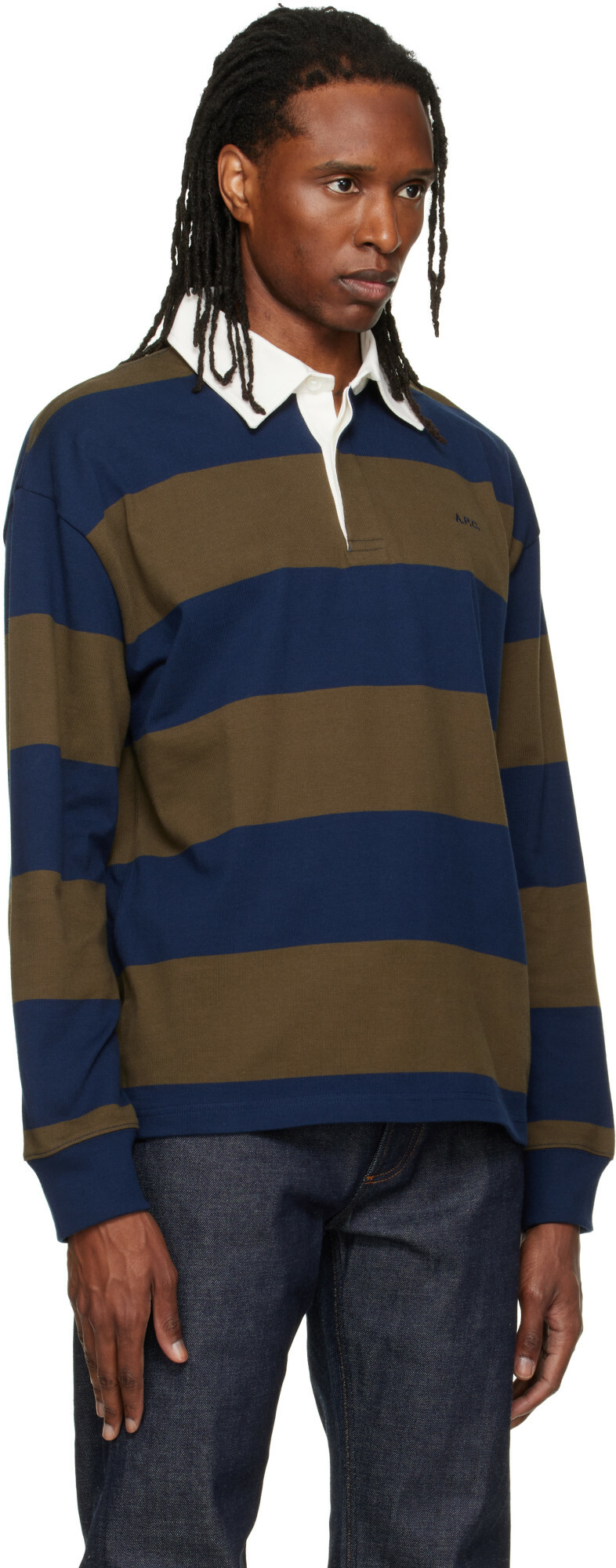 A.P.C. Navy & Khaki Isaac Polo
