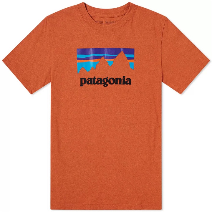 Photo: Patagonia Shop Sticker Responsibili-Tee Orange