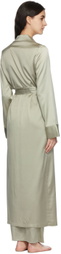 SKIMS Green Silk Sleep Robe