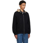 Burberry Black Check Hood Cotton Zip Hoodie