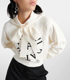 Patou Logo cropped cotton jersey hoodie