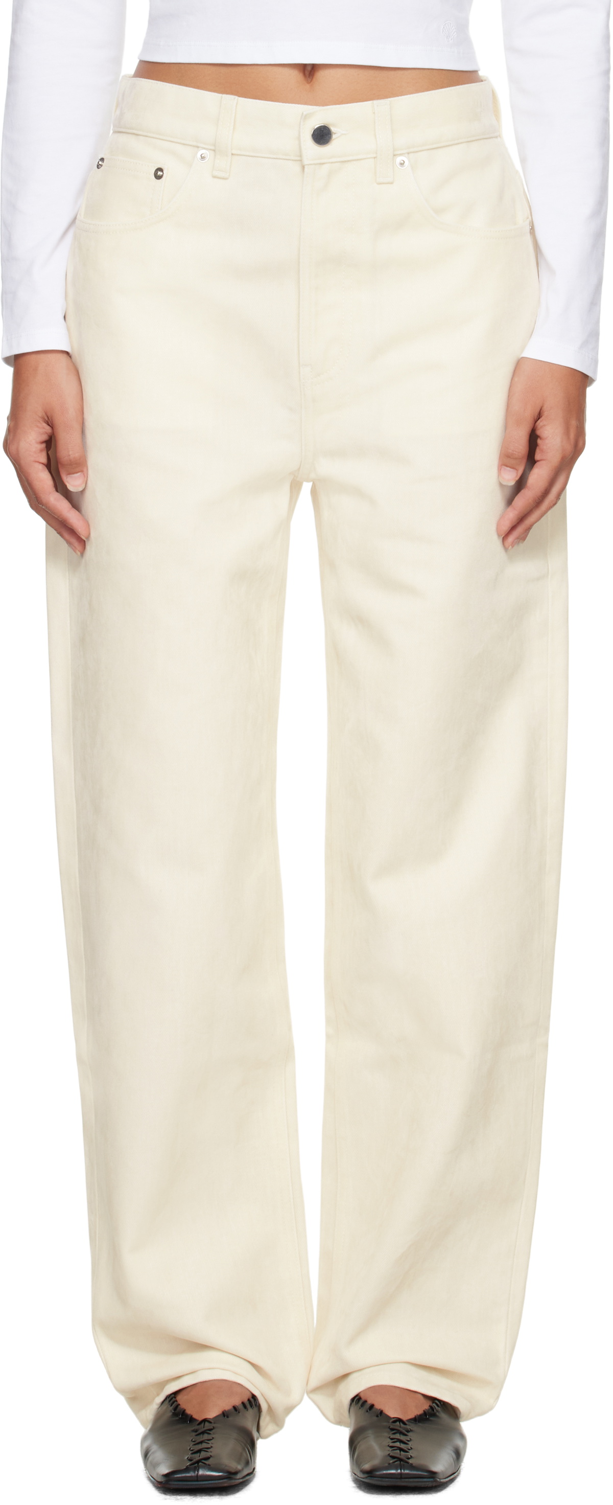 Loulou de Saison Off-White Asmar Velvet Jeans