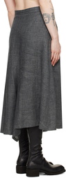 Y's Gray Asymmetric Midi Skirt