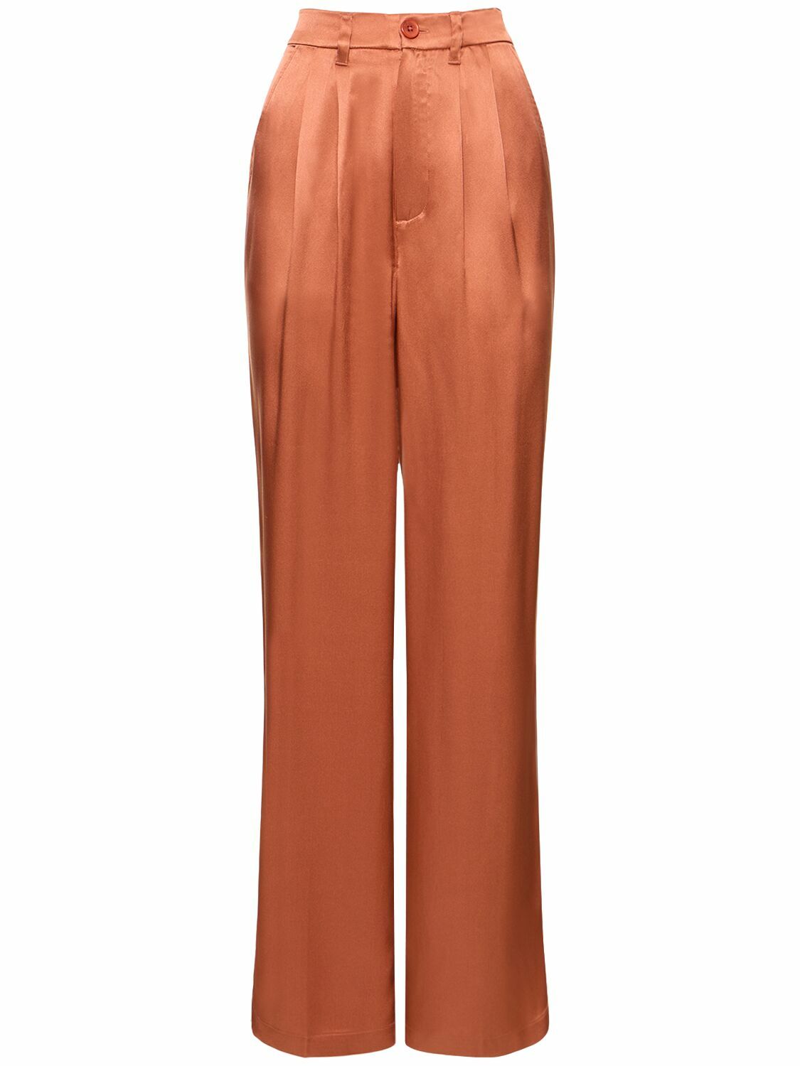 ANINE BING - Carrie Silk Satin Straight Pants ANINE BING