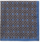 Anderson & Sheppard - Printed Cotton-Voile Pocket Square - Gray