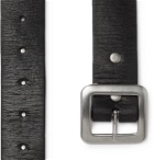 RRL - 3.5cm Burlington Distressed Leather Belt - Black