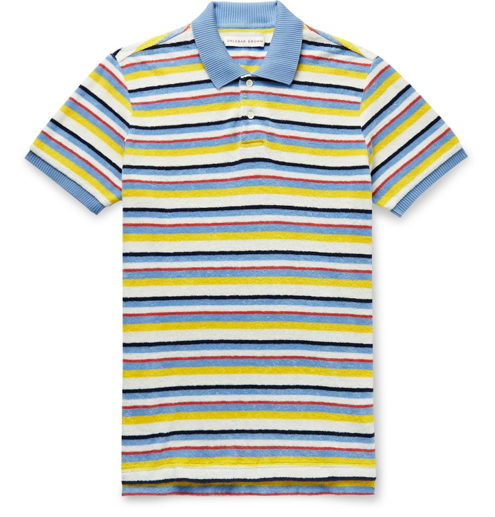 Photo: Orlebar Brown - Jarrett Striped Cotton-Terry Polo Shirt - Multi